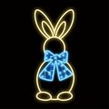 Queens Of Christmas Easter Bunny Decor with Bow, Blue WL-MTNF-EST-BNY-BL-18
